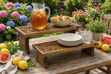 Carved Wood Buffet Riser | Modular Serving Stand
