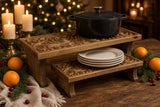 Carved Wood Buffet Riser | Modular Serving Stand