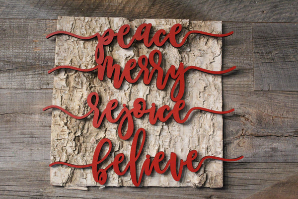 Decor - Believe, Rejoice, Peace, Merry