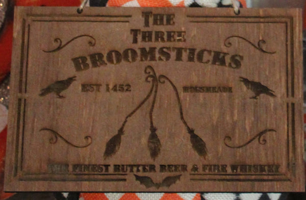 Hanging Sign - Three Broomsticks